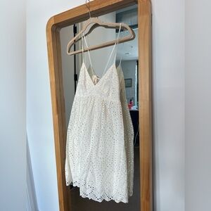 H&M White Eyelet Mini Dress